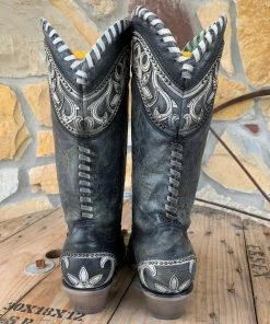 The Ranch House Corral Black Overlay Boot Corral Boots