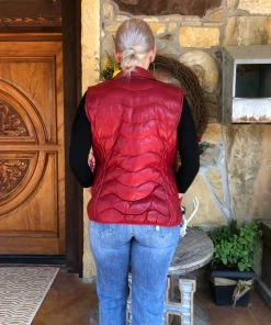 The Ranch House Women Scully Ribbed Leather Vest