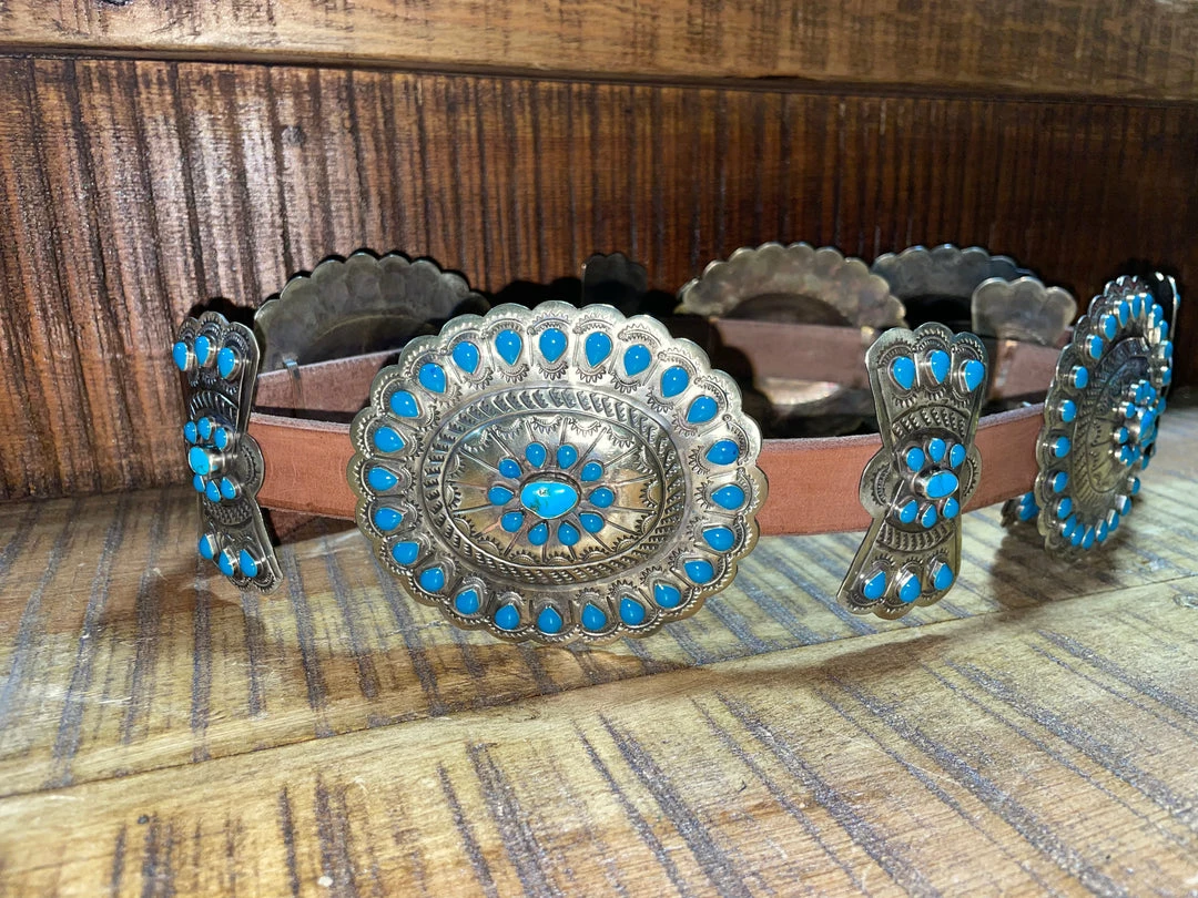 The Ranch House Barbosa Rainbow Concho Belt 8 The Ranch House Barbosa Rainbow Concho Belt