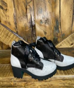 Alcala's Alondra Cowhide Combat Boots