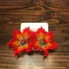 The Ranch House Orquidea Red Beaded Flower Earrings