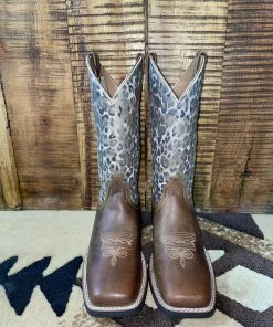 Ariat Round Up Metallic Leopard Boots