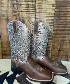 Ariat Round Up Metallic Leopard Boots