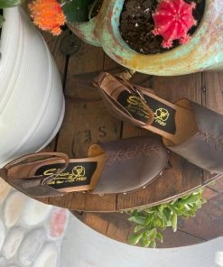 The Ranch House Leather And Studs Detail Wood Heel Clogs