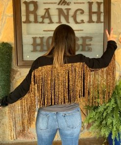 The Ranch House Sale Scully Leopard Fringe Jacket