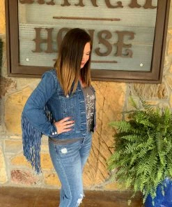 The Ranch House Scully Denim Fringe Jacket