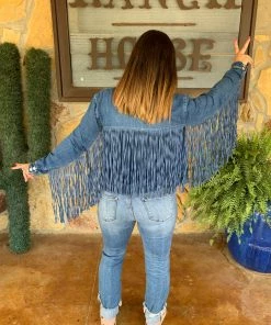 The Ranch House Scully Denim Fringe Jacket