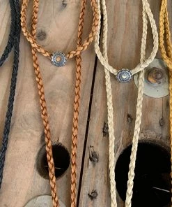 The Ranch House Accessories Deerskin Concho Wrap Necklace