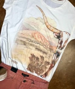 The Ranch House Tops Louis The Longhorn Graphic T-Shirt