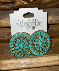 West & Co. Turquoise Concho Earrings