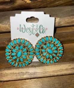 West & Co. Turquoise Concho Earrings