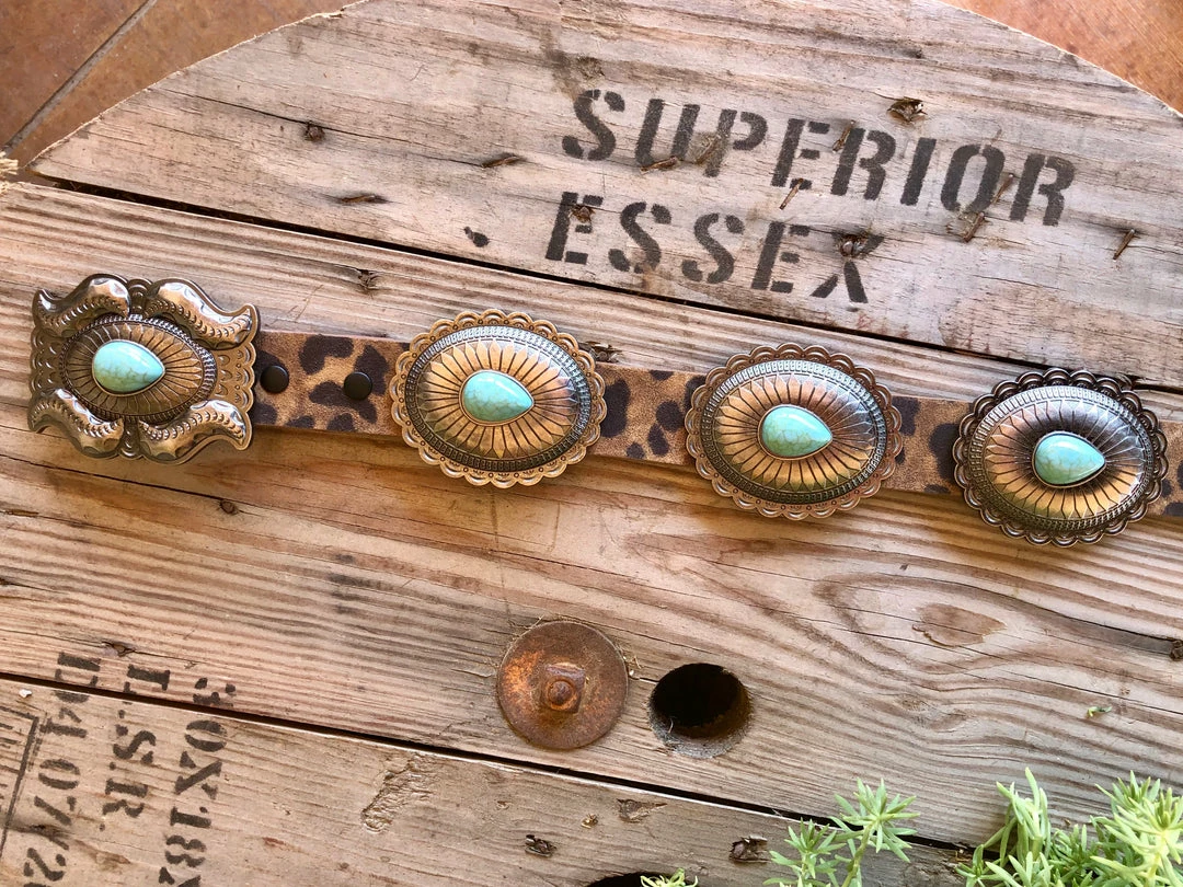 The Ranch House The Lori Darlin’ Leopard Concho Belt Accessories 3 The Ranch House The Lori Darlin’ Leopard Concho Belt Accessories