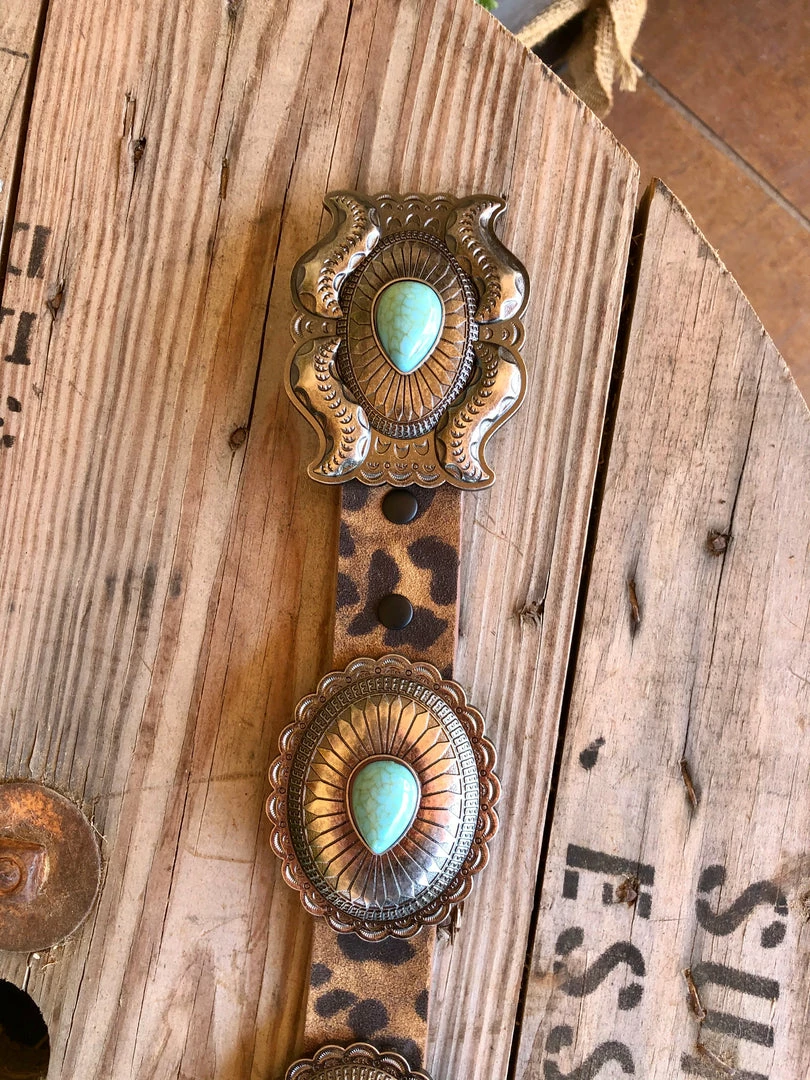 The Ranch House The Lori Darlin’ Leopard Concho Belt Accessories 4 The Ranch House The Lori Darlin’ Leopard Concho Belt Accessories