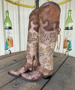 Corral Romance And The Rose Tall Boot - Chocolate/Sand