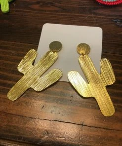 The Ranch House Jewelry Gold Cactus Earrings
