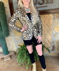 The Ranch House Sale Leopard Gold Digger Blazer
