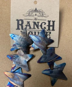 The Ranch House Gun Metal Stars Earring
