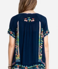 The Ranch House Sale Johnny Was Blue Sky Top - Navy