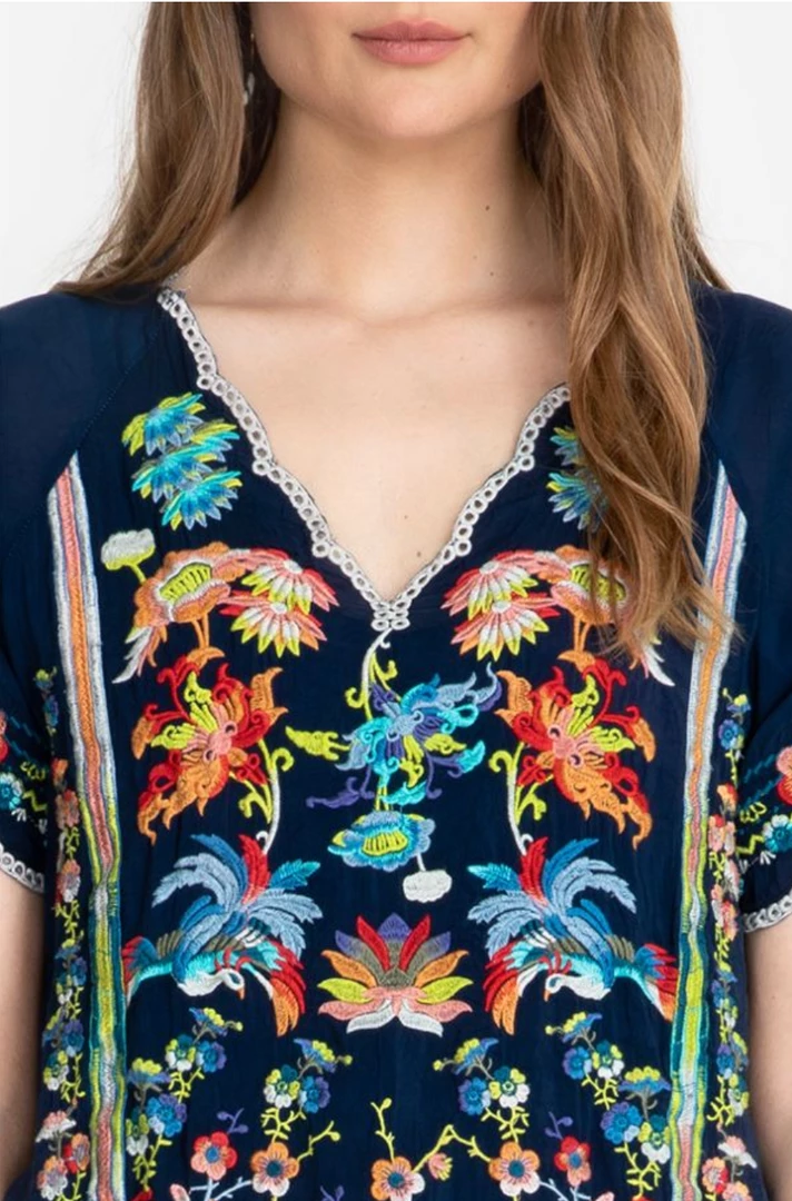 The Ranch House Sale Johnny Was Blue Sky Top - Navy 5 The Ranch House Sale Johnny Was Blue Sky Top - Navy