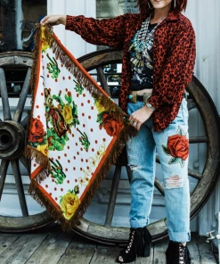 The Ranch House Santa Barbara Fringe Scarf Wild Rags/ Scarves