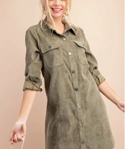 The Ranch House Olive This Shirt Dress