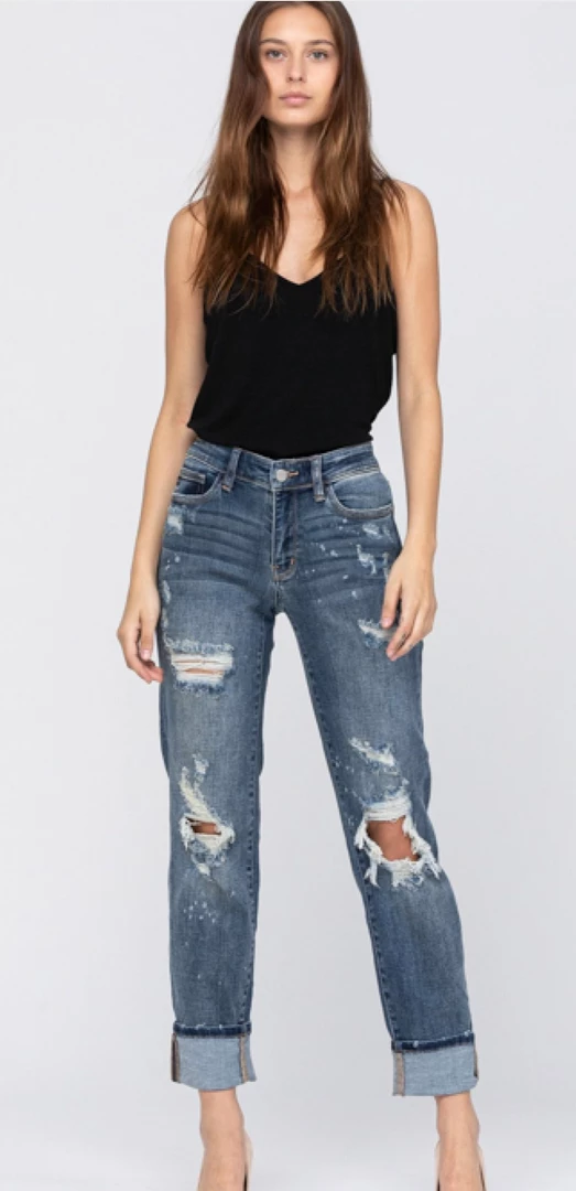 The Ranch House Judy Blue Bleach Splashed Boyfriend Jeans Women 3 The Ranch House Judy Blue Bleach Splashed Boyfriend Jeans Women