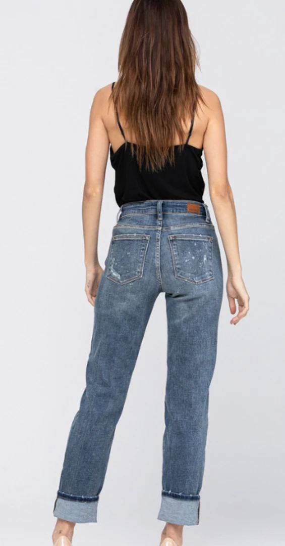 The Ranch House Judy Blue Bleach Splashed Boyfriend Jeans Women 6 The Ranch House Judy Blue Bleach Splashed Boyfriend Jeans Women