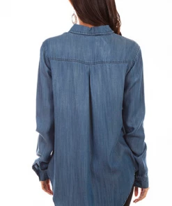 The Ranch House Women Scully Fringe Denim Top