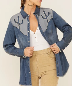 The Ranch House Collections FLARA INDIGO CACTUS SHIRT