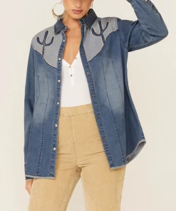 The Ranch House Collections FLARA INDIGO CACTUS SHIRT