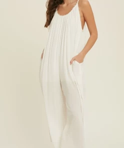 The Ranch House Ivory Woven Jumpsuit Women
