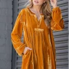 EASEL Classic Velvet Tunic Dress