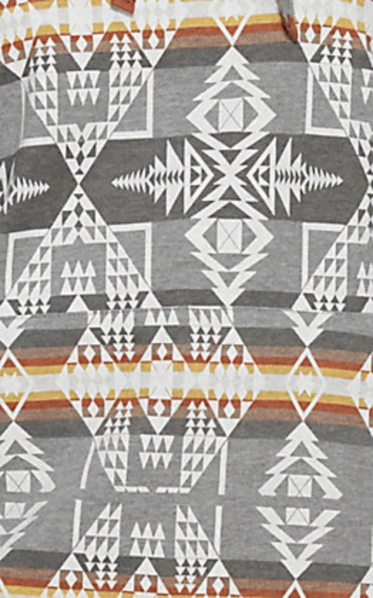 The Ranch House Women Pendleton Grey And White Aztec Print Hoodie 5 The Ranch House Women Pendleton Grey And White Aztec Print Hoodie