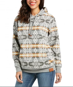 The Ranch House Women Pendleton Grey And White Aztec Print Hoodie 9 The Ranch House Women Pendleton Grey And White Aztec Print Hoodie