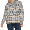 The Ranch House Women Pendleton Grey And White Aztec Print Hoodie