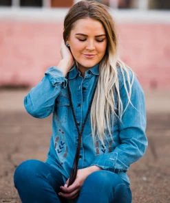 The Ranch House The Braided Bandit Leather Tassel Necklace - Medium Length