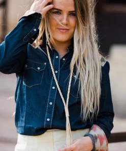 The Ranch House The Braided Bandit Leather Tassel Necklace - Medium Length