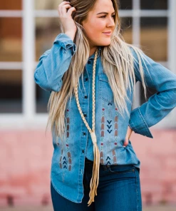 The Ranch House The Braided Bandit Leather Tassel Necklace - Medium Length