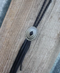 The Ranch House Deerskin Braided Concho Necklace Jewelry