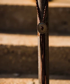 The Ranch House Deerskin Braided Concho Necklace Jewelry