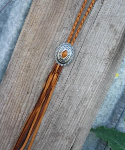 The Ranch House Deerskin Braided Concho Necklace Jewelry