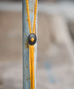 The Ranch House Deerskin Braided Concho Necklace Jewelry