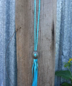 The Ranch House Deerskin Braided Concho Necklace Jewelry