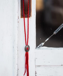 The Ranch House Deerskin Braided Concho Necklace Jewelry