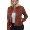 The Ranch House Scully Leather Brown Bomber Jacket