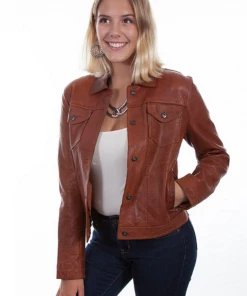 The Ranch House Scully Leather Brown Bomber Jacket