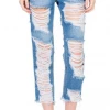 The Ranch House Women No Sensor Extreme Distressed Jeans