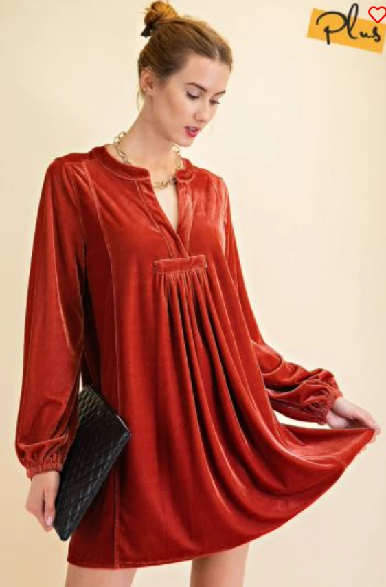 EASEL Classic Velvet Tunic Dress 10 EASEL Classic Velvet Tunic Dress