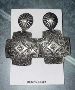 Rio Grande Sterling Cross Earrings Accessories