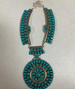 The Ranch House Jewelry Turquoise Cluster Squash Necklace
